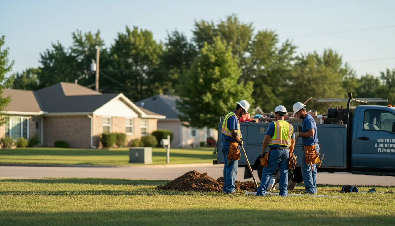 Residential water line and bathroom plumbing service in Roeland Park, KS